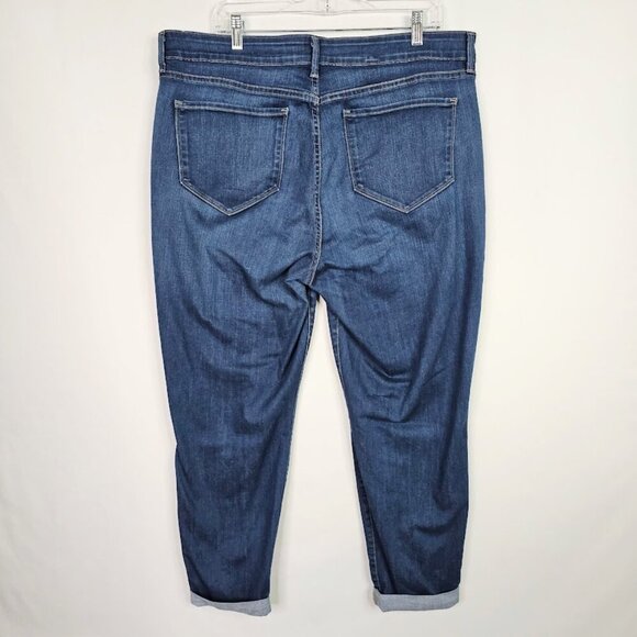 NYDJ ANABELLE Skinny Boyfriend Jeans Cuffed MEDIUM WASH BLUE size 16W High Rise - Picture 8 of 9